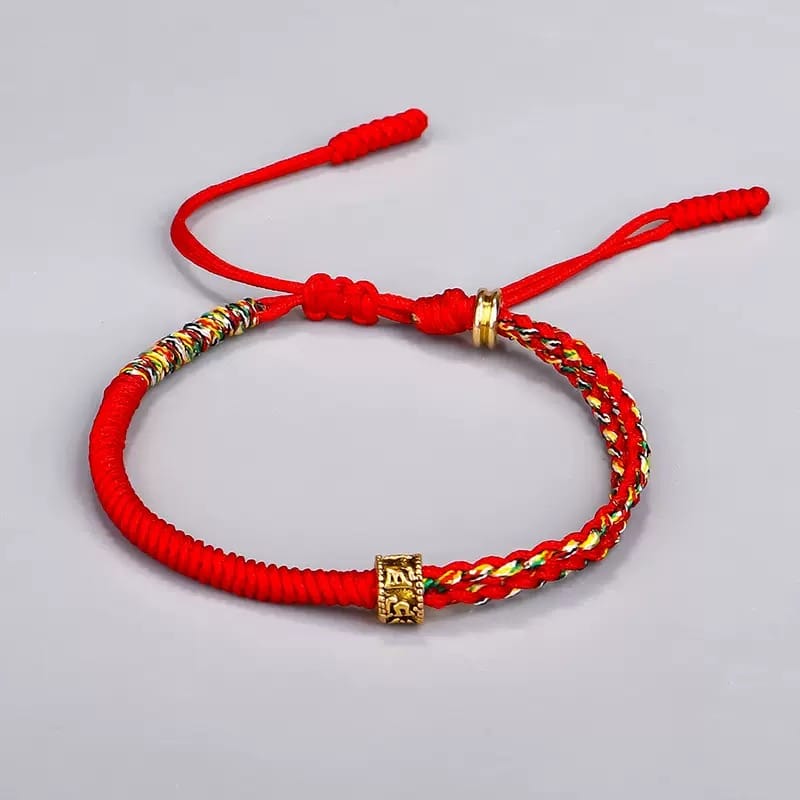 Good Fortune Series – Tibetan Vajra Knot Bracelet | Empowered by Six-Word Mantra, Handwoven