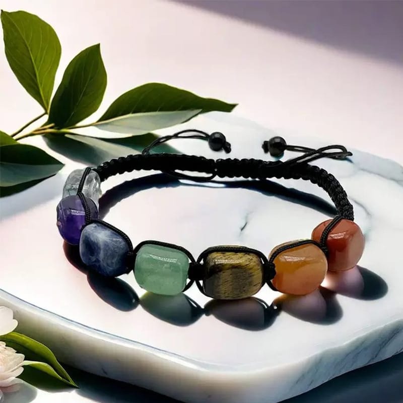 Life Energy Series – Seven Color Natural Stone Bracelet | Harmony, Strength & Chakra Balance